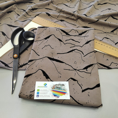 Balíček 1metr - Jednolíc 100%Ba Taupe 0110322 tisk HORY (0,30kg)